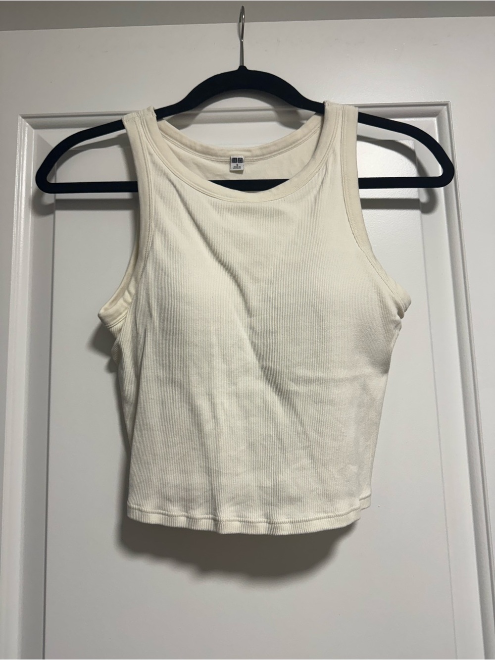 Uniqlo Cream Ribbed Tank Top - Women's Sleeveless